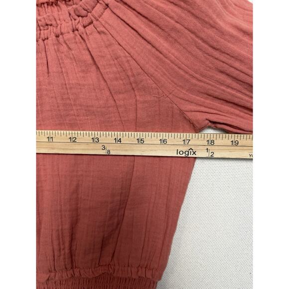 Old Navy Smocked Elastic Waist Top Sz XL 14-16 Long Sleeve CottageCore Peasant - Picture 10 of 12